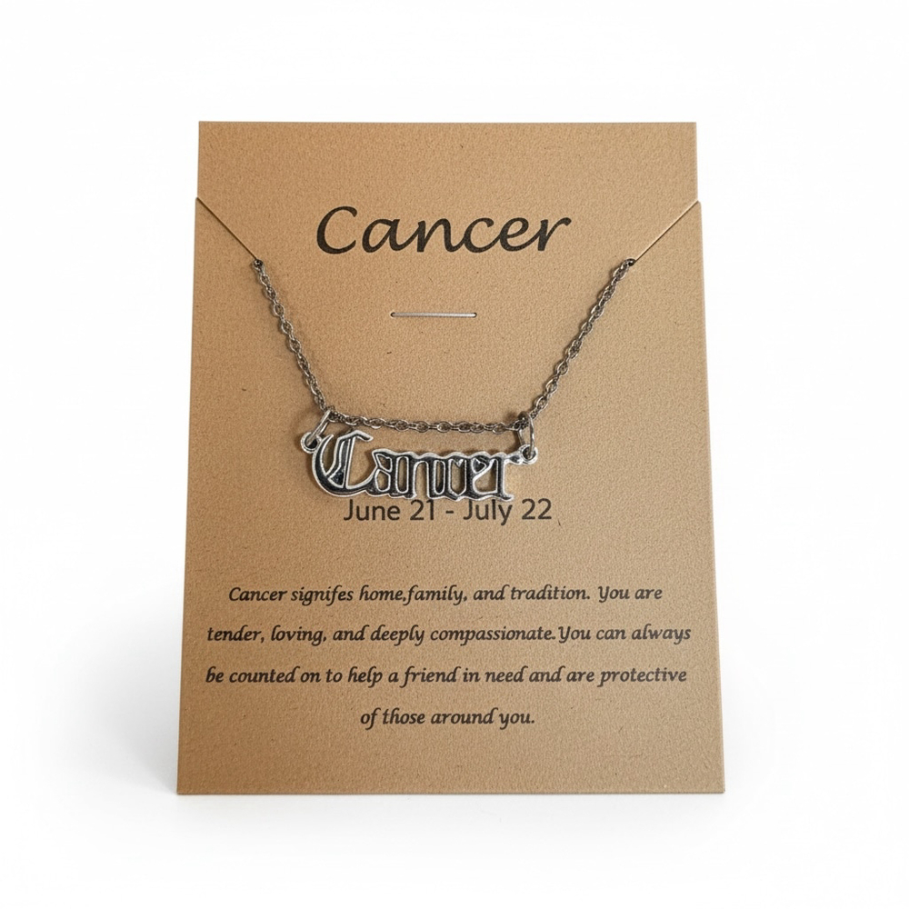 Zodiac Cancer Silver 18” Tone Necklace NEW